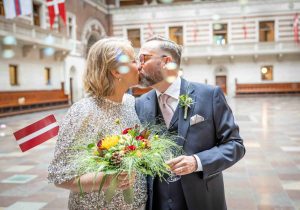 Wedding kiss with flowers - Wedding Photographers Sligo - Pink Lime Studios