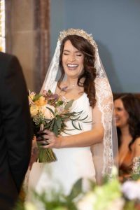 Luxury Castle Wedding - Bride laughing - Pink Lime Studios Wedding Photography